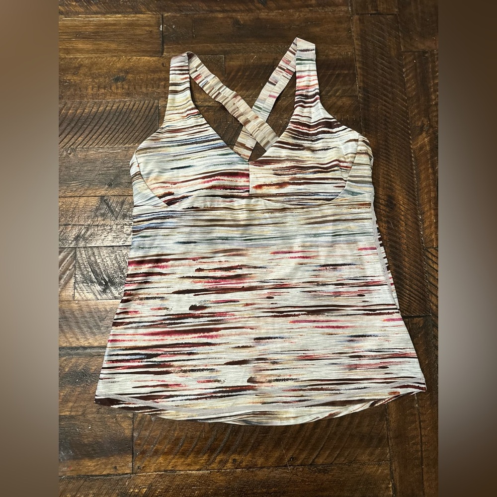 Striped Multicolor Women's Workout Tank